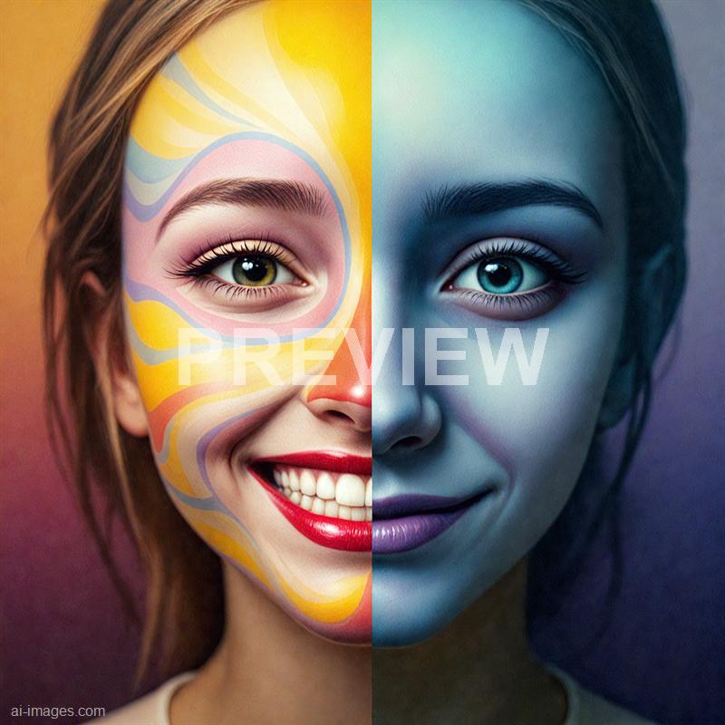 3126 - a-girl-s-face-split-into-two-halves-each-with-a-diffe_250420205101_Filename Text 2_03502_Filename Text 3